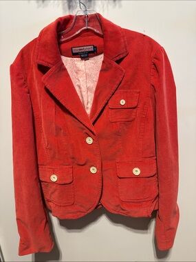 Vineyard Vines Red Corduroy Women's Blazer Jacket